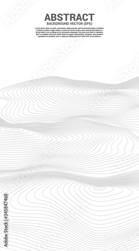 Digital Contour curve dot and line ripple and wave with wireframe . Abstract Background for 3D Futuristic technology concept