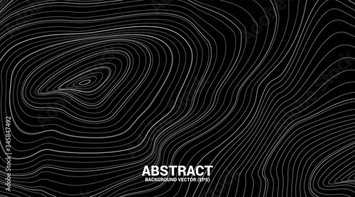 Digital Contour curve line and wave with wireframe . Abstract Background for 3D Futuristic technology concept