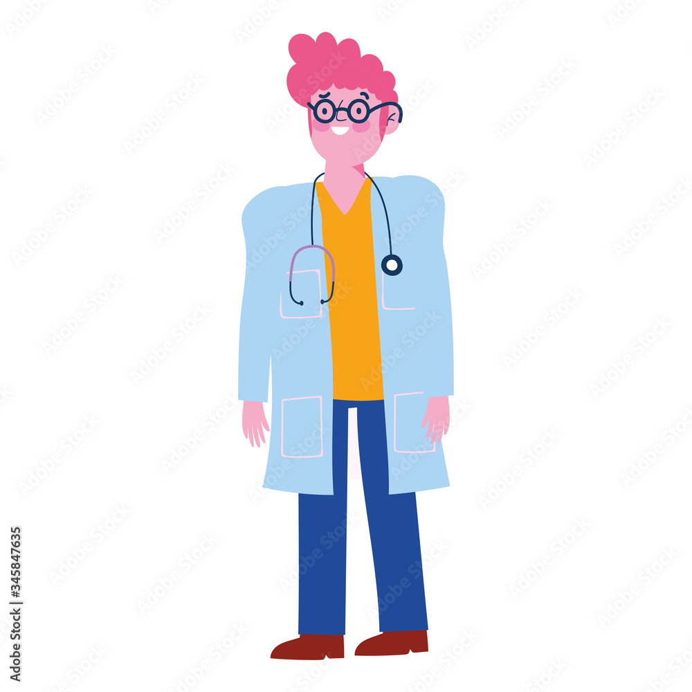 male doctor professional medical character with stethoscope male doctor professional medical character with stethoscope