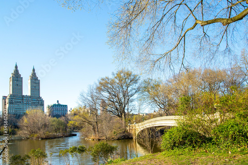 The Bow Bridge is a cast iron bridge located in Central Park, New York City, crossing over the Lake and used as a pedestrian walkway.