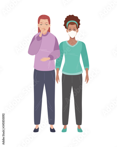 interracial women sick with covid19 symptoms