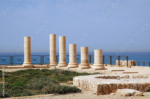 Ruins of Ancient Columns, Caesarea, Israel