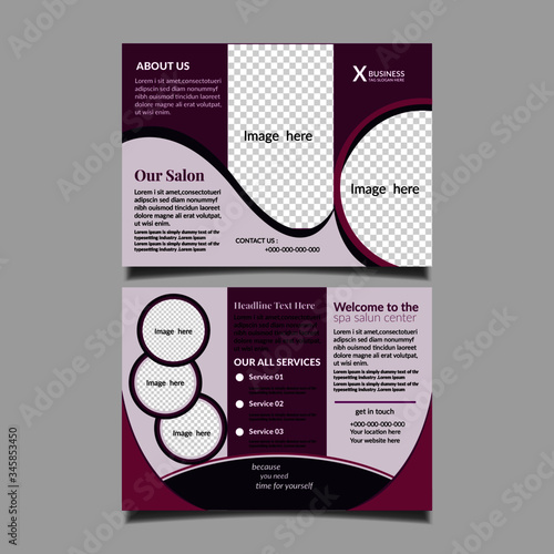 Beauty Care & Salon Trifold Brochure Template	
