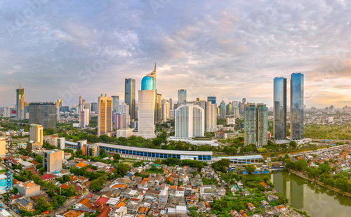 Panoramic Jakarta city during Covid-19