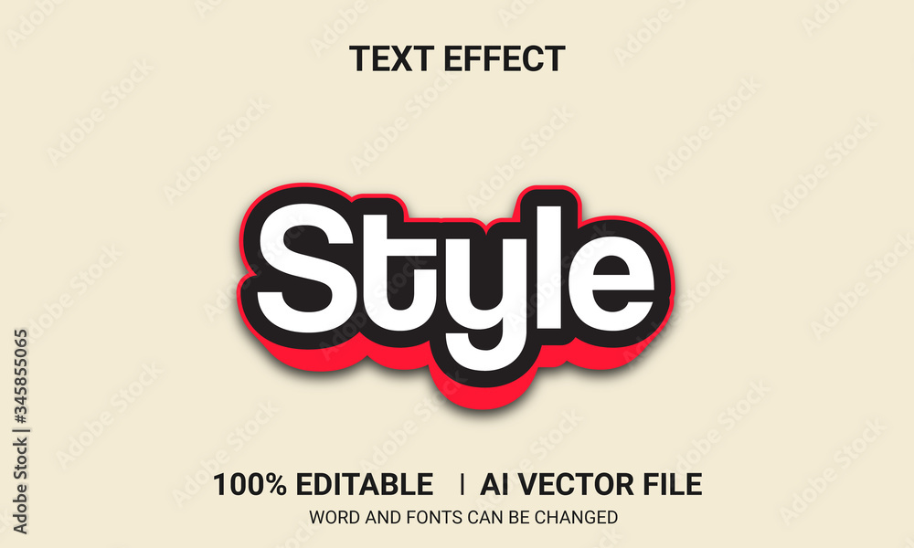 Editable text effects- Style text effects