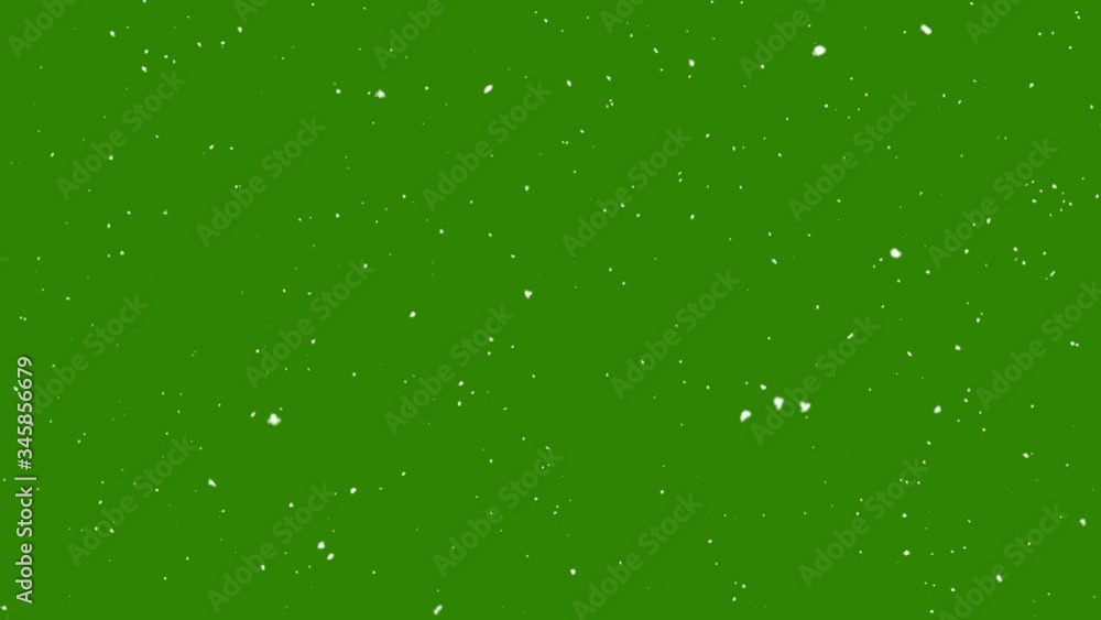 Snow falling on green background Snow falling on green background