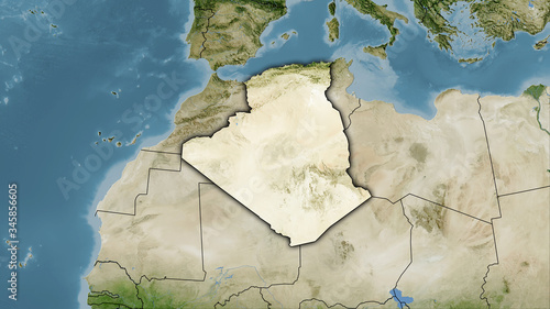 Obraz na plátně Algeria, satellite B - dark glow