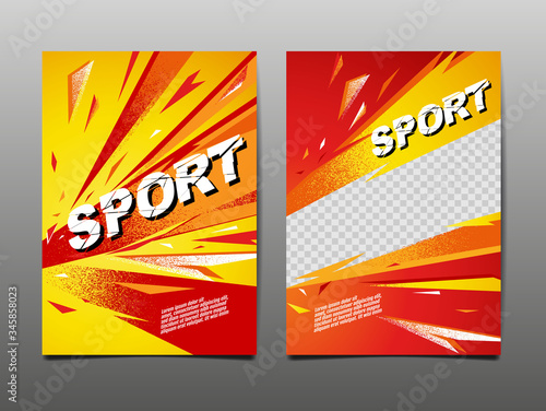 Sport Dynamic Banner, Template Design Layout , Abstract Background, Brush Speed Style, grunge ,Vector Illustration.