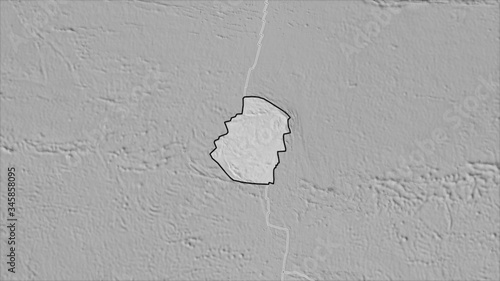 Easter plate separated. Grayscale elevation photo