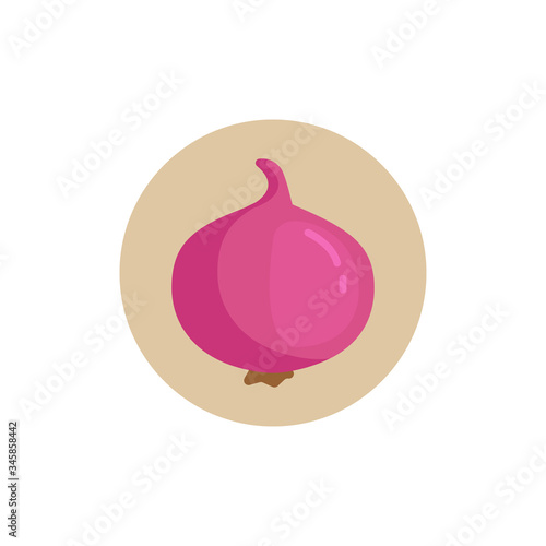 Onion colorful flat icon with long shadow. Onion flat icon