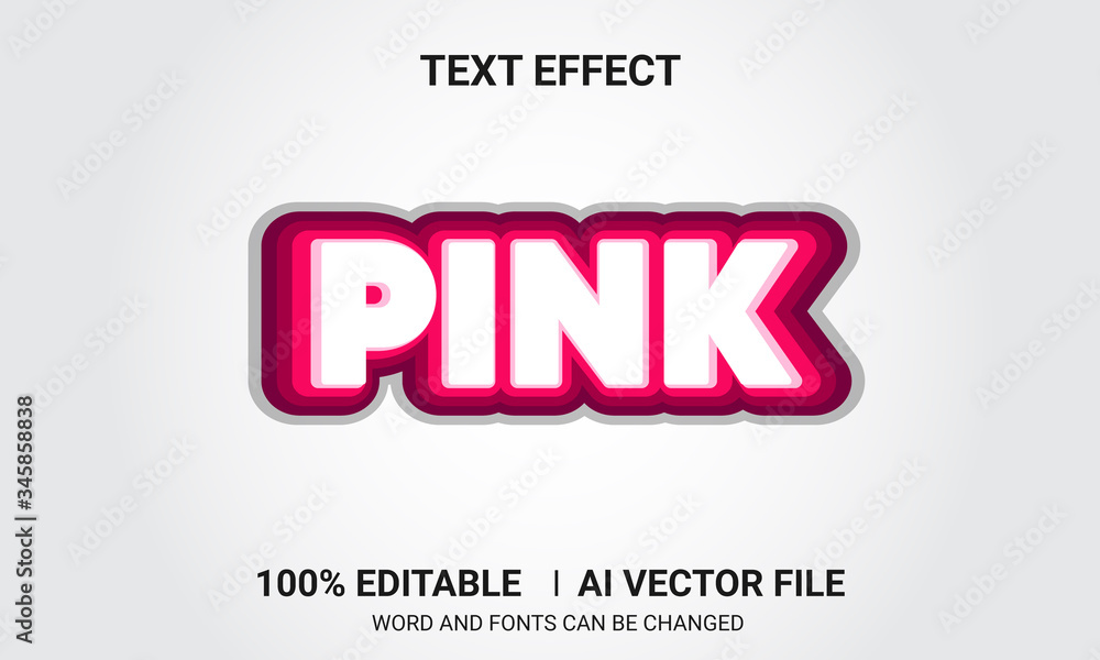 Editable text effects-Pink text effects