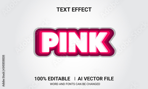 Editable text effects-Pink text effects