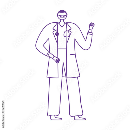 medical staff professional male doctor with mask and stethoscope