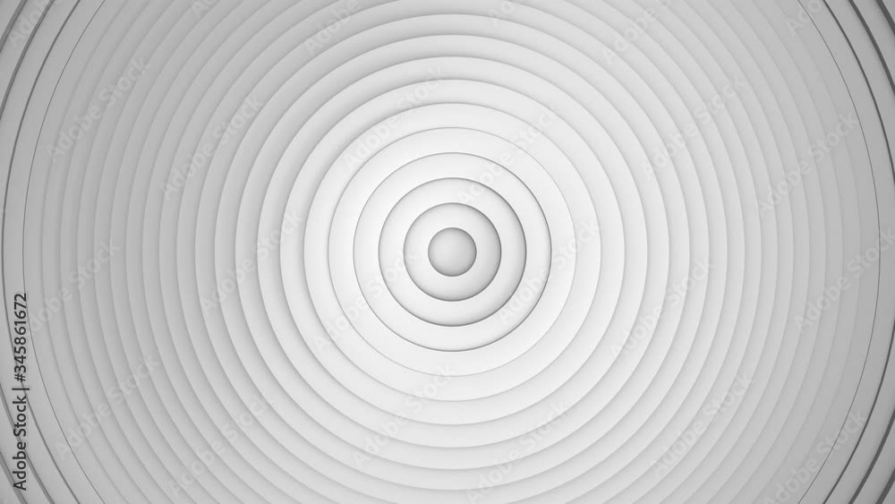 Abstract pattern of circles with the effect of displacement. White clean rings animation. Abstract background with waving surface in motion. Animation of seamless loop. Abstract pattern of circles with the effect of displacement. White clean rings animation. Abstract background with waving surface in motion. Animation of seamless loop.