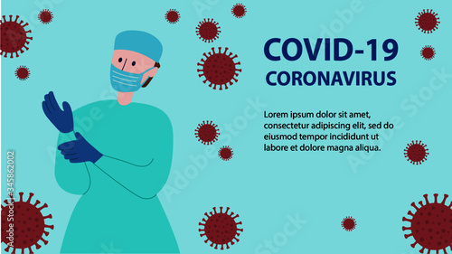 Persona con equipo de protección contra coronavirus COVID-19 (ID: 345862002)
