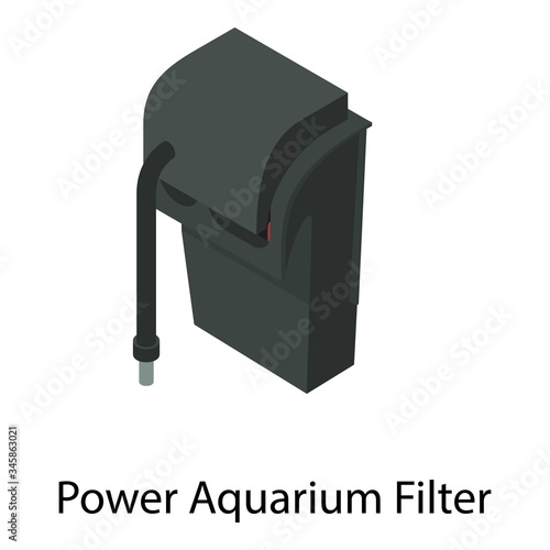 Power aquarium filter icon. Isometric of power aquarium filter vector icon for web design isolated on white background