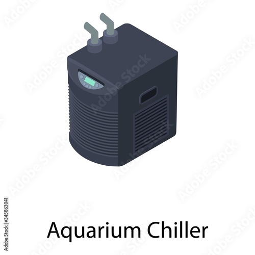 Aquarium chiller icon. Isometric of aquarium chiller vector icon for web design isolated on white background