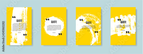 Quote speech bubble blank templates set.