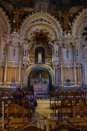 Montserrat monastery on mountain in Barcelona, Catalonia.