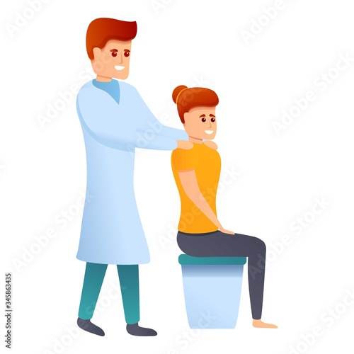 Chiropractor massage icon. Cartoon of chiropractor massage vector icon for web design isolated on white background