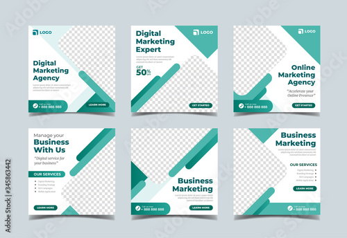 Digital marketing banner for social media post template