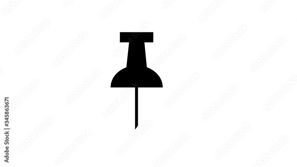 realistic pin with shadow. vector illustration realistic pin with shadow. vector illustration