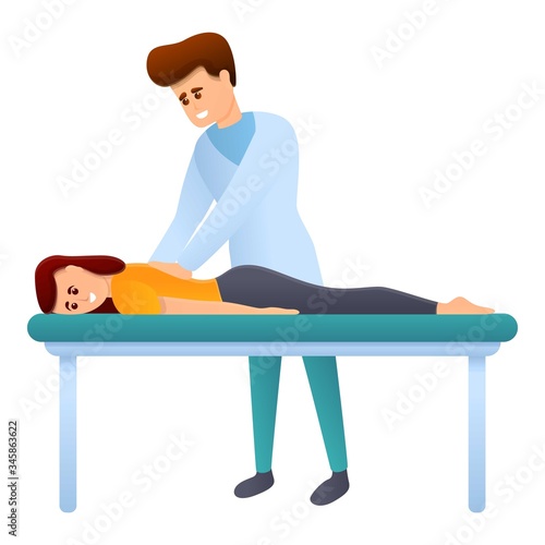 Chiropractor massage treatment icon. Cartoon of chiropractor massage treatment vector icon for web design isolated on white background