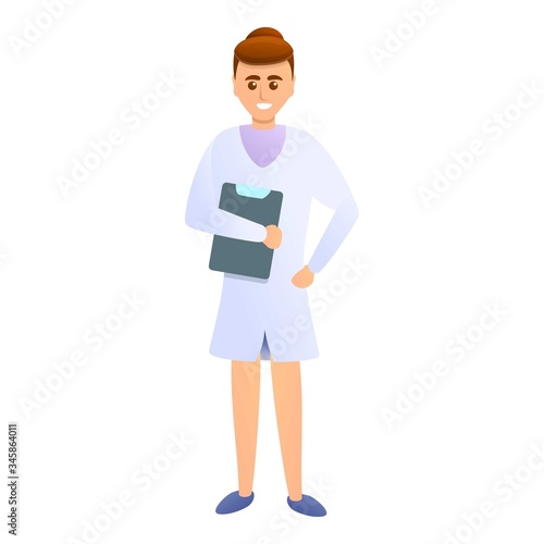 Chiropractor nurse icon. Cartoon of chiropractor nurse vector icon for web design isolated on white background