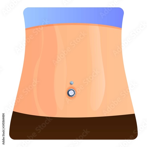Tummy piercing icon. Cartoon of tummy piercing vector icon for web design isolated on white background