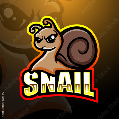 Snail mascot esport logo design