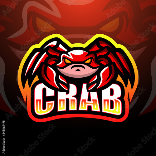 Crab mascot esport logo design