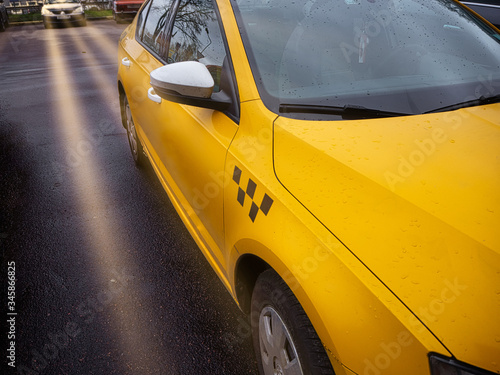 taxi cab city yellow lights on a road © Logfortor