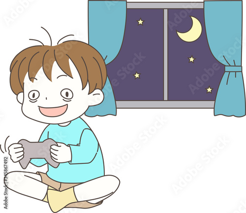 夜更かしする子供