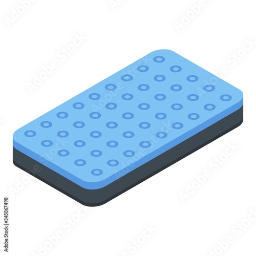 Bed inflatable mattress icon. Isometric of bed inflatable mattress vector icon for web design isolated on white background