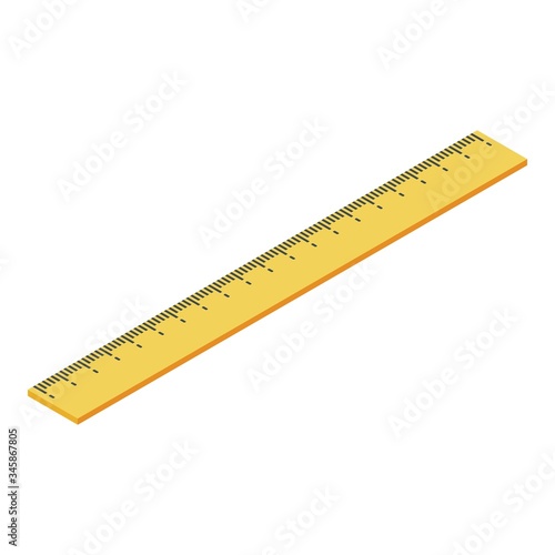 Geometric ruler icon. Isometric of geometric ruler vector icon for web design isolated on white background