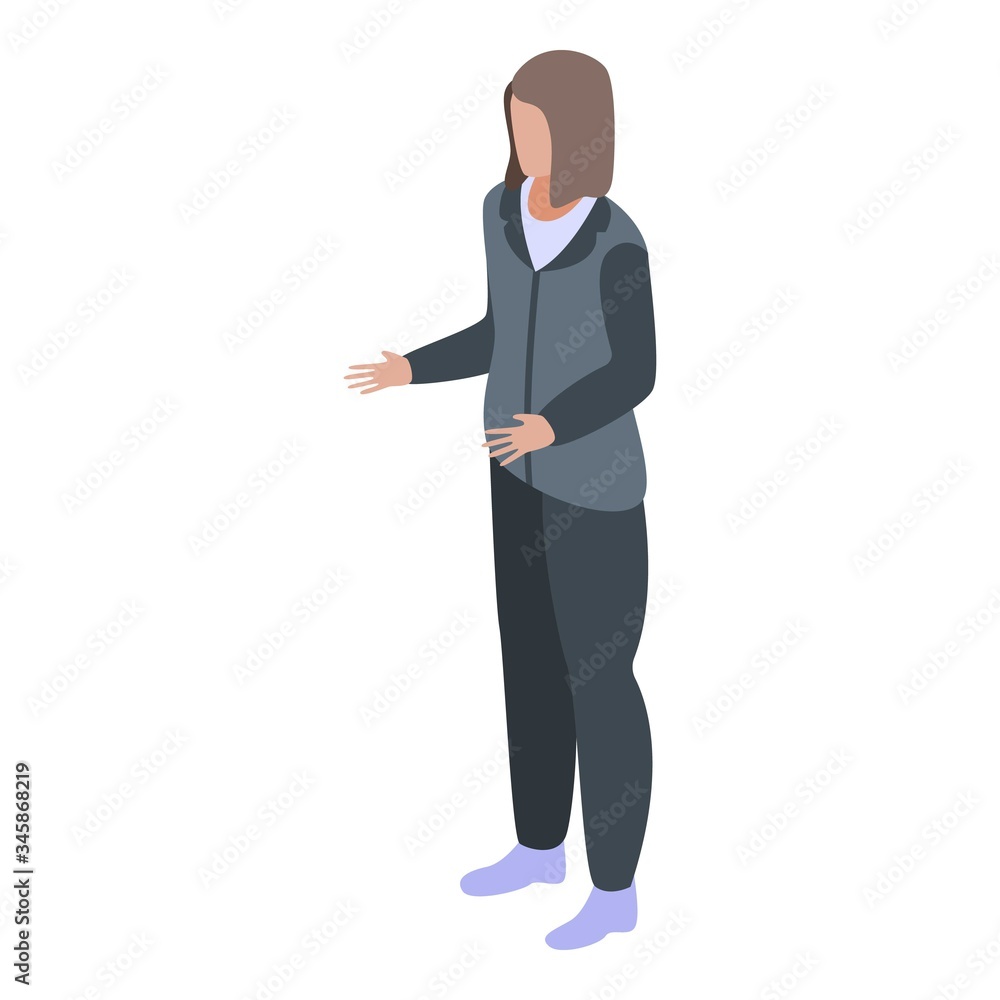 Beautician woman icon. Isometric of beautician woman vector icon for web design isolated on white background Beautician woman icon. Isometric of beautician woman vector icon for web design isolated on white background