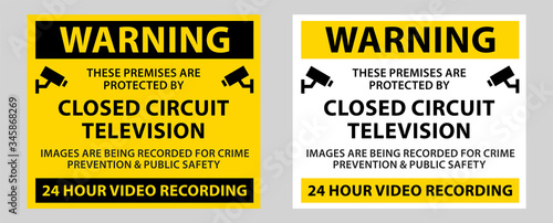 warning surveillance camera sign, CCTV camera surveillance sign vector