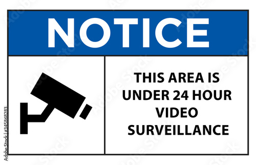 notice surveillance camera sign, CCTV camera surveillance sign vector