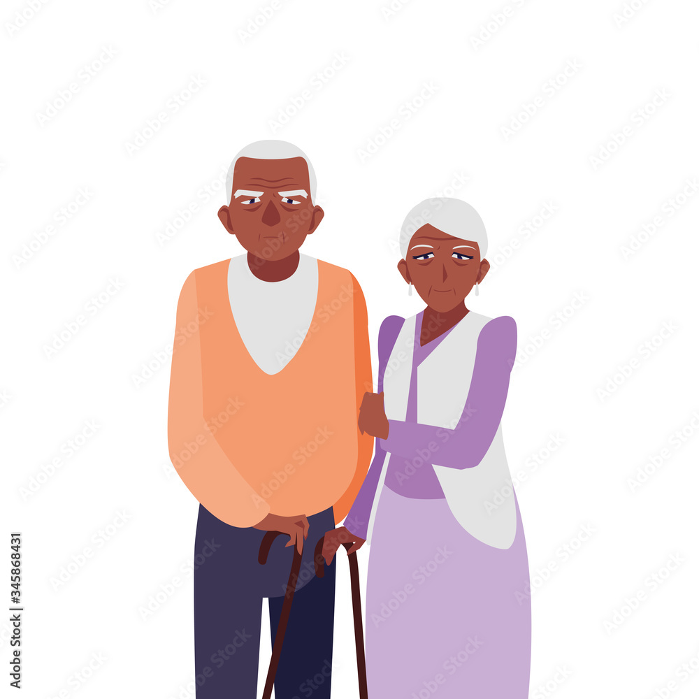 adorable old couple sharing at home