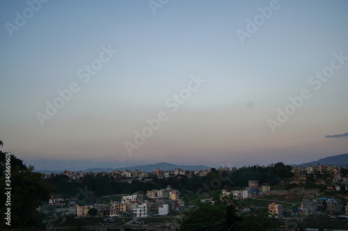 Sun setting over Kathmandu Valley © Delvin