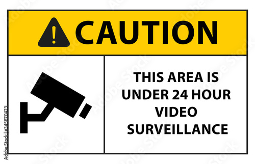 caution Video surveillance, CCTV camera, security camera sign