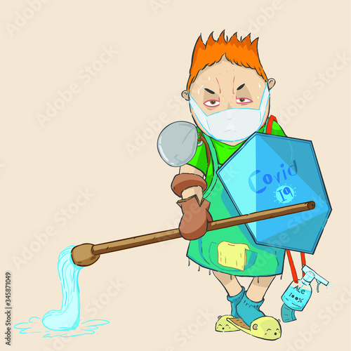 Epidemic disease concept. Coronavirus and people are ready to fight with coronavirus. Clean you Home and wash your hands.