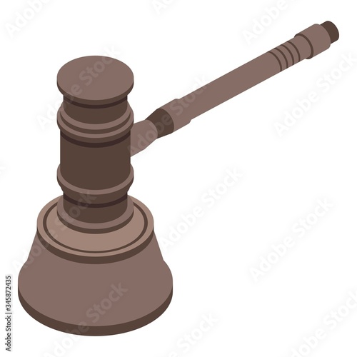 Judgment gavel icon. Isometric of judgment gavel vector icon for web design isolated on white background