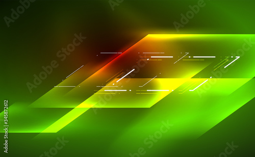 Dynamic neon shiny abstract background. Trendy abstract layout template for business or technology presentation, internet poster or web brochure cover, wallpaper