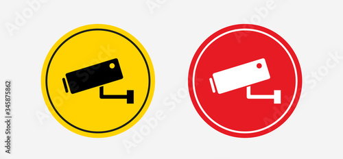 Caution CCTV camera sign vector