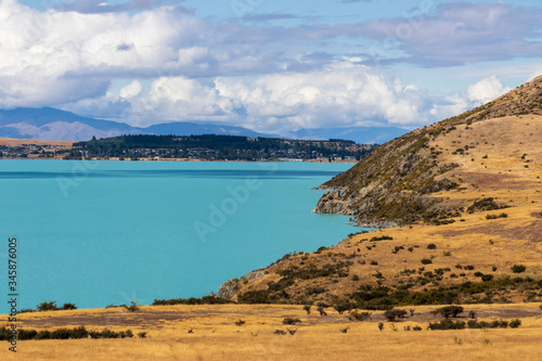 Landscape near Lake Tekapo in New Zealand.