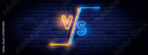 Tableau sur toile Illuminated neon versus screen design