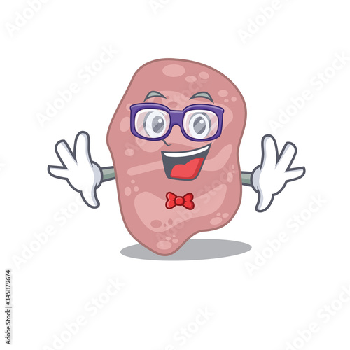 Mascot design style of geek verrucomicrobia with glasses