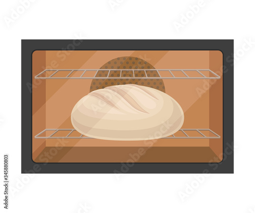 Molded Dough Rested in Bread Maker Vector Illustration