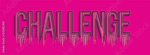 Challenge Calligraphic line art Text shopping poster vector illustration Design.